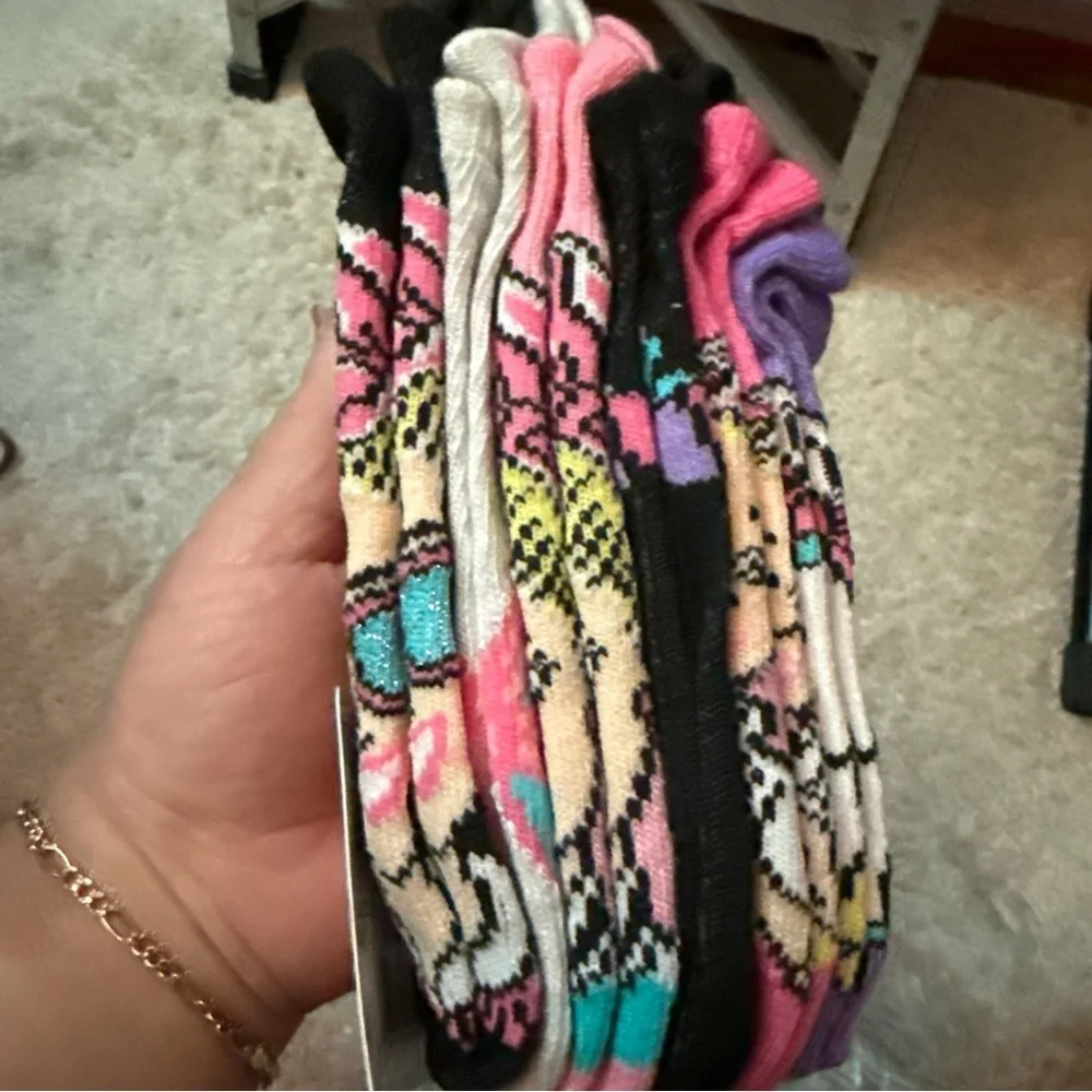 JoJo Siwa Pink and Black No-Show Socks